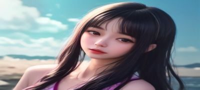 玩美x玩媚动漫主视觉截图，两位主角在奇幻场景中对峙，画面色彩浓郁、构图精致